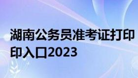 湖南公务员准考证打印（湖南公务员准考证打印入口2023