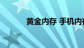 黄金内存 手机内存卡有黄金吗