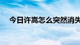 今日许嵩怎么突然消失了（许嵩死了吗）