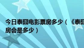 今日泰囧电影票房多少（《泰囧》超10亿了，不知道最终票房会是多少）