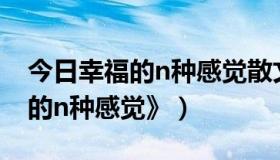 今日幸福的n种感觉散文800字（散文《幸福的n种感觉》）