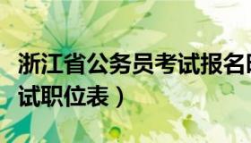 浙江省公务员考试报名时间（浙江省公务员考试职位表）