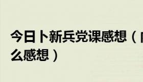 今日卜新兵党课感想（内蒙古打新兵视频有什么感想）