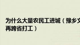 为什么大量农民工进城（豫乡文旅：为何越来越多农民工不再跨省打工）