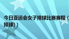 今日亚运会女子排球比赛赛程（• 女子排球比赛的时间 [奥运排球]）