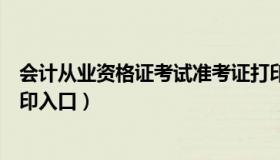 会计从业资格证考试准考证打印（会计从业资格证准考证打印入口）