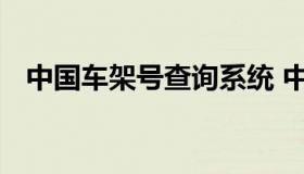 中国车架号查询系统 中国汽车车架号查询