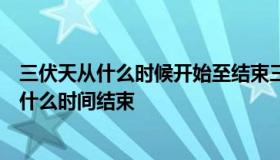 三伏天从什么时候开始至结束三伏（三伏天从什么时间开始什么时间结束