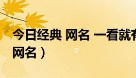 今日经典 网名 一看就有吸引力（有什么经典网名）