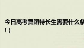 今日高考舞蹈特长生需要什么条件（关于高考舞蹈特长生!急!）