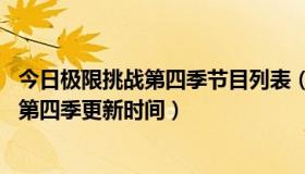 今日极限挑战第四季节目列表（极限挑战几点播出 极限挑战第四季更新时间）