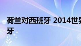 荷兰对西班牙 2014世界杯小组赛荷兰对西班牙