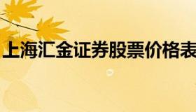 上海汇金证券股票价格表 汇金股份上市时间）