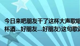 今日来吧朋友干了这杯大声歌唱是什么歌（(来吧朋友干了这杯酒…好朋友…好朋友)这句歌词出自哪句歌）