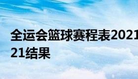 全运会篮球赛程表2021 全运会篮球赛程表2021结果