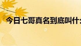 今日七哥真名到底叫什么（七哥是谁明星）