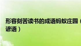 形容刻苦读书的成语蚂蚁庄园（形容表示刻苦读书的成语或谚语）