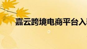 嘉云跨境电商平台入驻 嘉域跨境电商