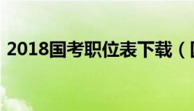 2018国考职位表下载（国考2018年职位表）