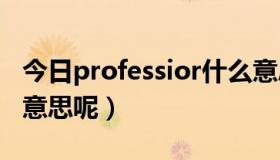 今日professior什么意思（professor是什么意思呢）