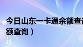 今日山东一卡通余额查询官网（山东一卡通余额查询）