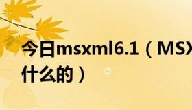 今日msxml6.1（MSXML6.0分析程序是干什么的）