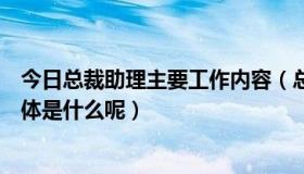 今日总裁助理主要工作内容（总裁助理的工作职责和内容具体是什么呢）