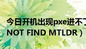 今日开机出现pxe进不了系统（开机出现CANNOT FIND MTLDR）