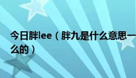 今日胖lee（胖九是什么意思一部韩国电影里的词!是形容什么的）