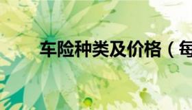 车险种类及价格（每种车险的价格）