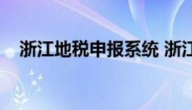 浙江地税申报系统 浙江国地税网上申报）