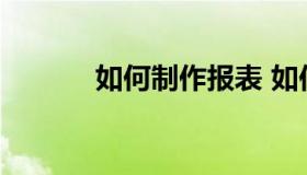 如何制作报表 如何做销售报表