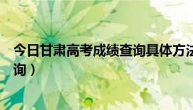 今日甘肃高考成绩查询具体方法（甘肃省高考成绩怎么样查询）