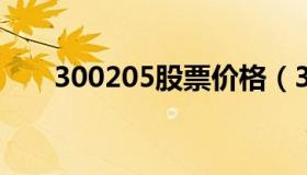 300205股票价格（300225股票行情