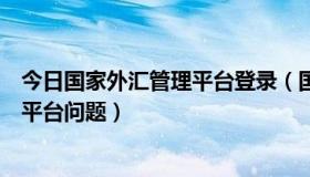 今日国家外汇管理平台登录（国家外汇管理局网上应用服务平台问题）