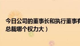 今日公司的董事长和执行董事有区别吗（公司董事长和执行总裁哪个权力大）