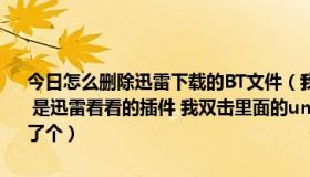 今日怎么删除迅雷下载的BT文件（我家安装迅雷7 有个个文件夹 Xmp4 是迅雷看看的插件 我双击里面的uninstall4 删除了 但是删除完成出现了个）