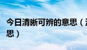 今日清晰可辨的意思（清晰可辨和隆起什么意思）