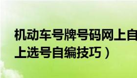 机动车号牌号码网上自编自选系统 机动车网上选号自编技巧）