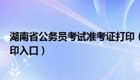 湖南省公务员考试准考证打印（湖南省公务员考试准考证打印入口）