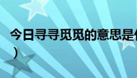 今日寻寻觅觅的意思是什么（觅的意思是什么）