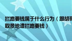 拦路要钱属于什么行为（跟胡哥看古村：游客去有风的地方取景地遭拦路要钱）