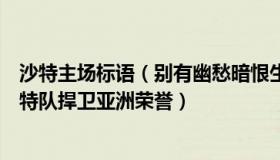 沙特主场标语（别有幽愁暗恨生此时无：人民日报体育：沙特队捍卫亚洲荣誉）