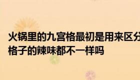 火锅里的九宫格最初是用来区分辣度的吗 九宫格的火锅每个格子的辣味都不一样吗