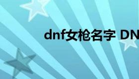 dnf女枪名字 DNF女枪炮名字