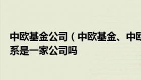 中欧基金公司（中欧基金、中欧财富、中欧钱滚滚是什么关系是一家公司吗