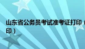 山东省公务员考试准考证打印（山东省省考公务员准考证打印）