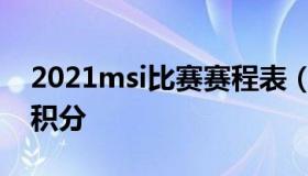 2021msi比赛赛程表（2021msi比赛赛程表积分