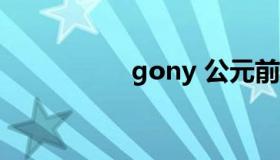 gony 公元前后的划分