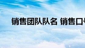 销售团队队名 销售口号大全 团队气势）